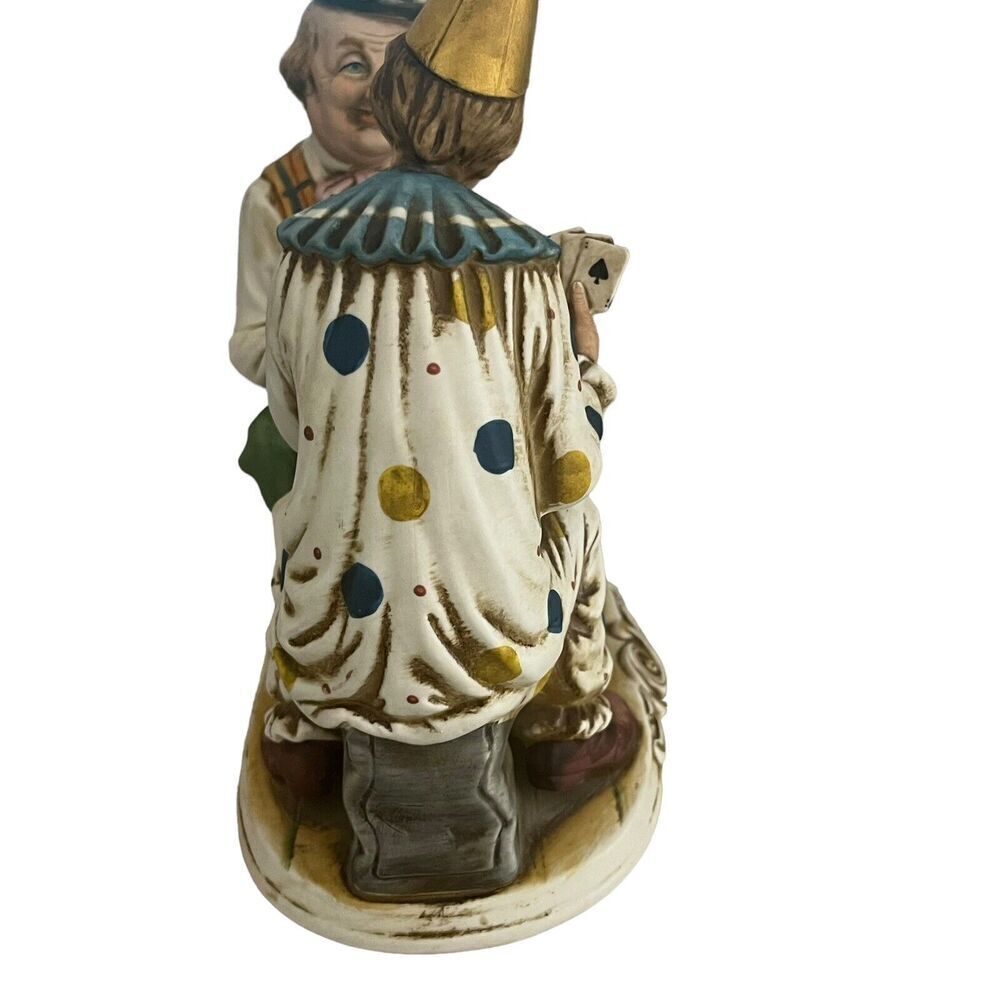 Porcellane D'arte Napcoware 273 Vintage Ceramic Clowns Sitting Playing Cards - Picture 6 of 12